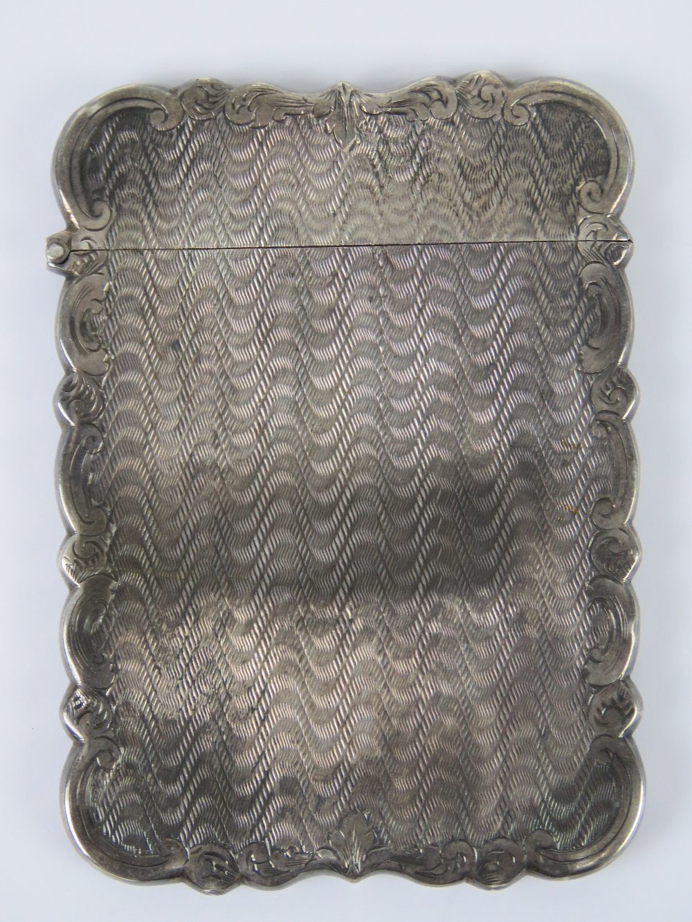 A Victorian HM silver card case having scrolling engraved border and monogrammed shield to front, 9. - Image 4 of 4