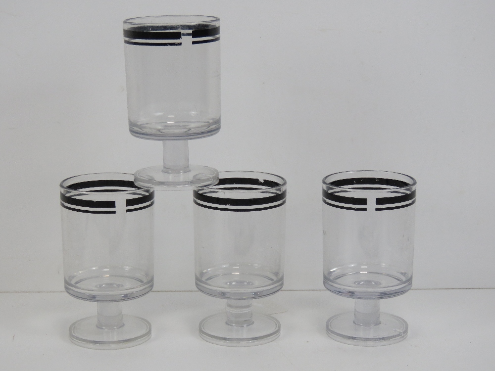 A set of four Coal and Mason picnic wine glasses standing 11.5cm high.