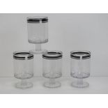A set of four Coal and Mason picnic wine glasses standing 11.5cm high.