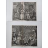 A series of mid 18th century William Hogarth etchings 'A Harlots Progress',