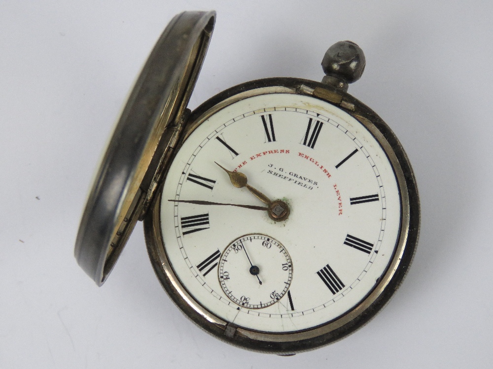 A HM silver open face key wind pocket watch,