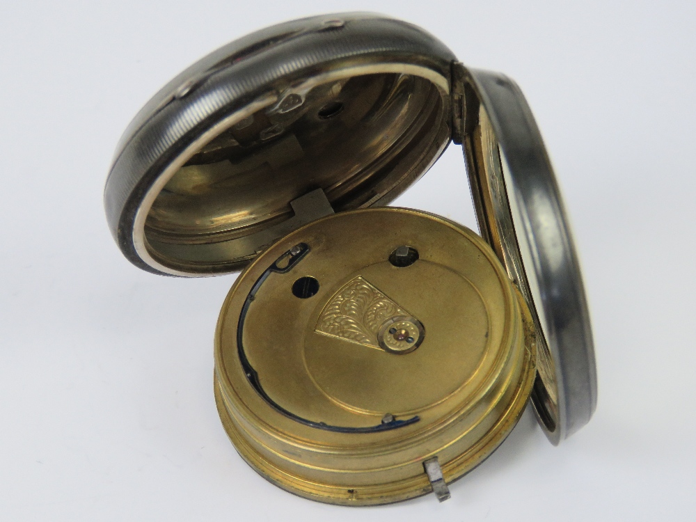 A HM silver open face key wind pocket watch, - Image 5 of 6