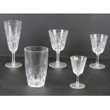 A set of French glassware all in original boxes being six champagne flutes, six port glasses,