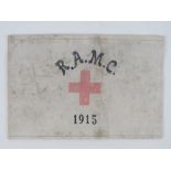 A WWI British R.A.M.C arm band dated 191