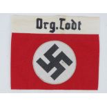 A WWII German Organisation Todt arm band