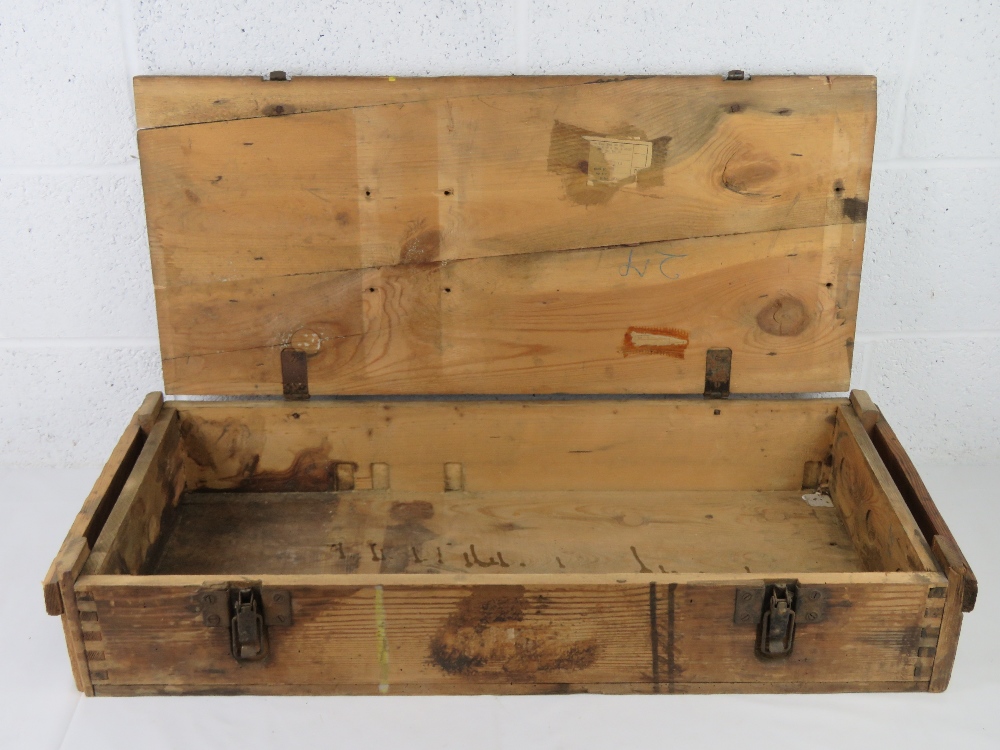 A WWII German Kwk 43 wooden transit box.