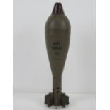 An inert 81mm Granatwerfer mortar round with bakelite fuse. 33cm in length.