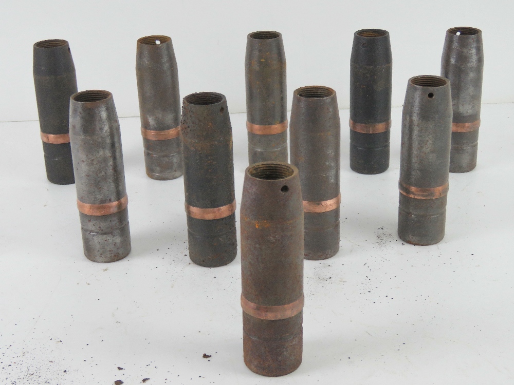 A quantity of ten 37mm Hungarian high explosive rounds dated 1943,