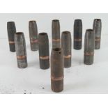 A quantity of ten 37mm Hungarian high explosive rounds dated 1943,