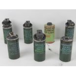 Seven inert British smoke grenades.