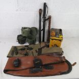 A quantity of miliatria including British Military Grenade box L2A2, 2 x gun cases,