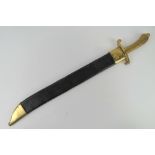 A Prussian Model 1855 Pioneer's short sword having brass hilt and grip,