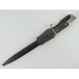 A WWII German K98 Parade bayonet, 24.5cm blade marked for Carl Eickhorn Solingen.