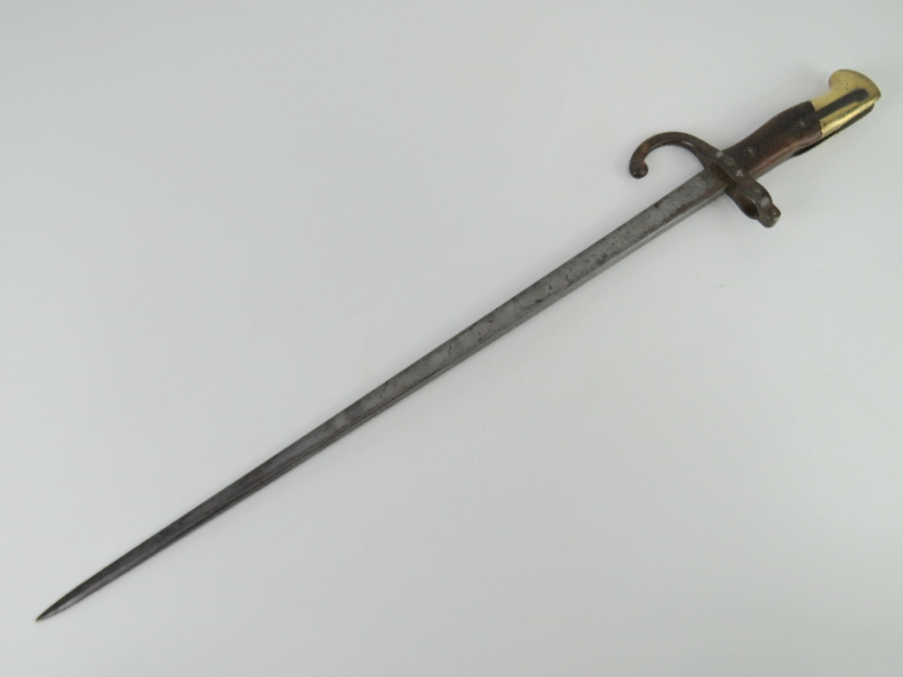 A French 1874 pattern Gras bayonet engraved and dated St Etienne...