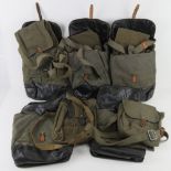 A quantity of five AK Magazine pouches together with a gas mask pouch. Six items.