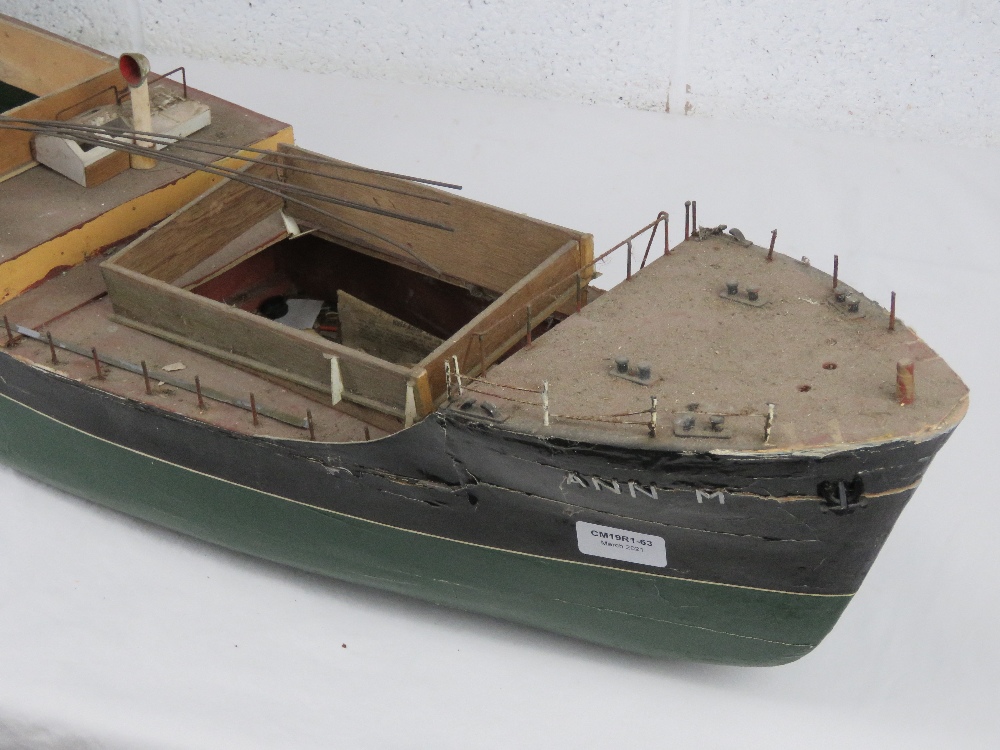 A scratch built scale model part finished vintage wooden 'Ann M' merchant vessel, - Image 8 of 8