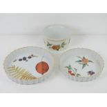 Royal Worcester Evesham pattern, two pie dishes being 23cm dia and 19.