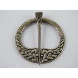 A Scottish silver kilt pin / plaid brooch, 'Iona' marked to back and numbered 102, stamped Sterling,