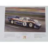 Eight James Dugdale colour prints 'Best of British' Derek Bell five times winner of Le Mans driving