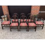 A good set of eight (6 + 2) mahogany dining chairs,