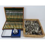 A cased set of fish knives and forks for twelve settings,