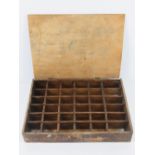 A vintage wooden specimen box 38 x 27.5 x 6cm.