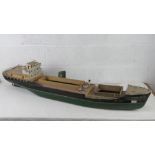 A scratch built scale model part finished vintage wooden 'Ann M' merchant vessel,