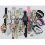 A quantity of assorted contemporary watches inc various ladies bracelet style watches.