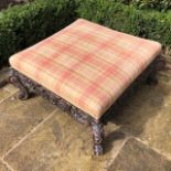 A fine square-shaped large late 19th century foot stool,