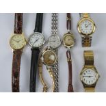 A vintage Smiths Empire ladies manual cocktail watch together with six other ladies watches inc