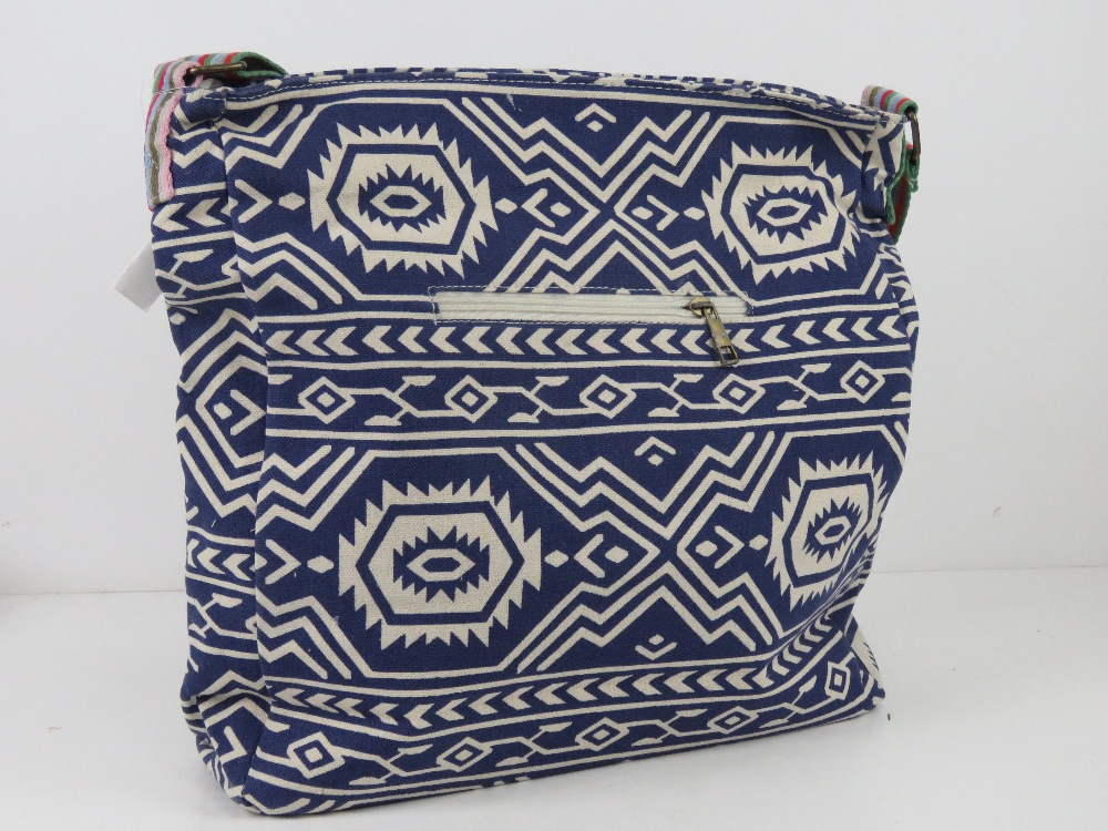 A fabric navy blue Aztec pattern tote ba - Image 2 of 3