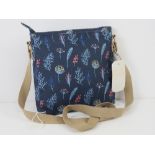 An 'as new' cross body bag in navy flora