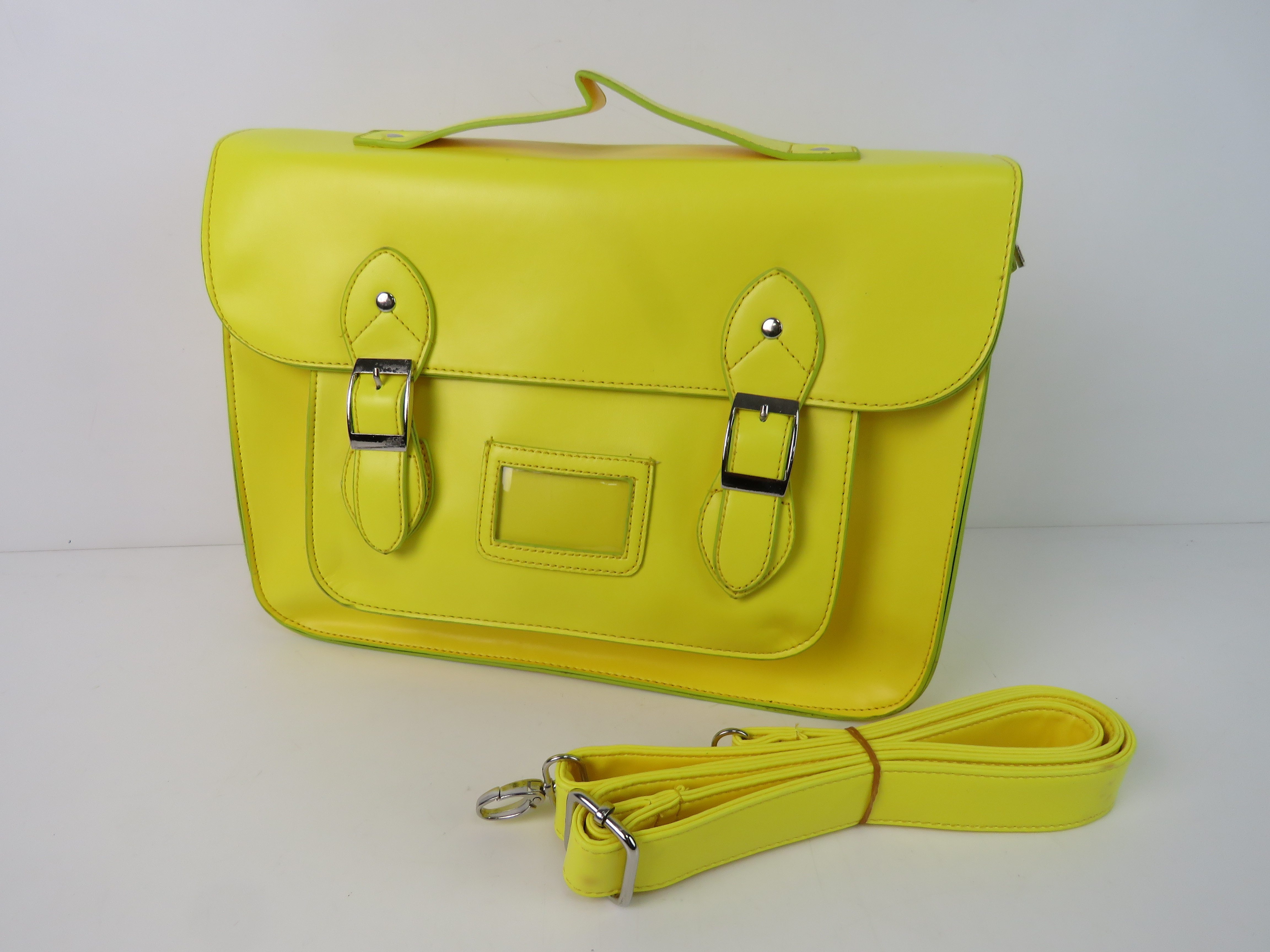 A Neon yellow satchel type handbag 'as n