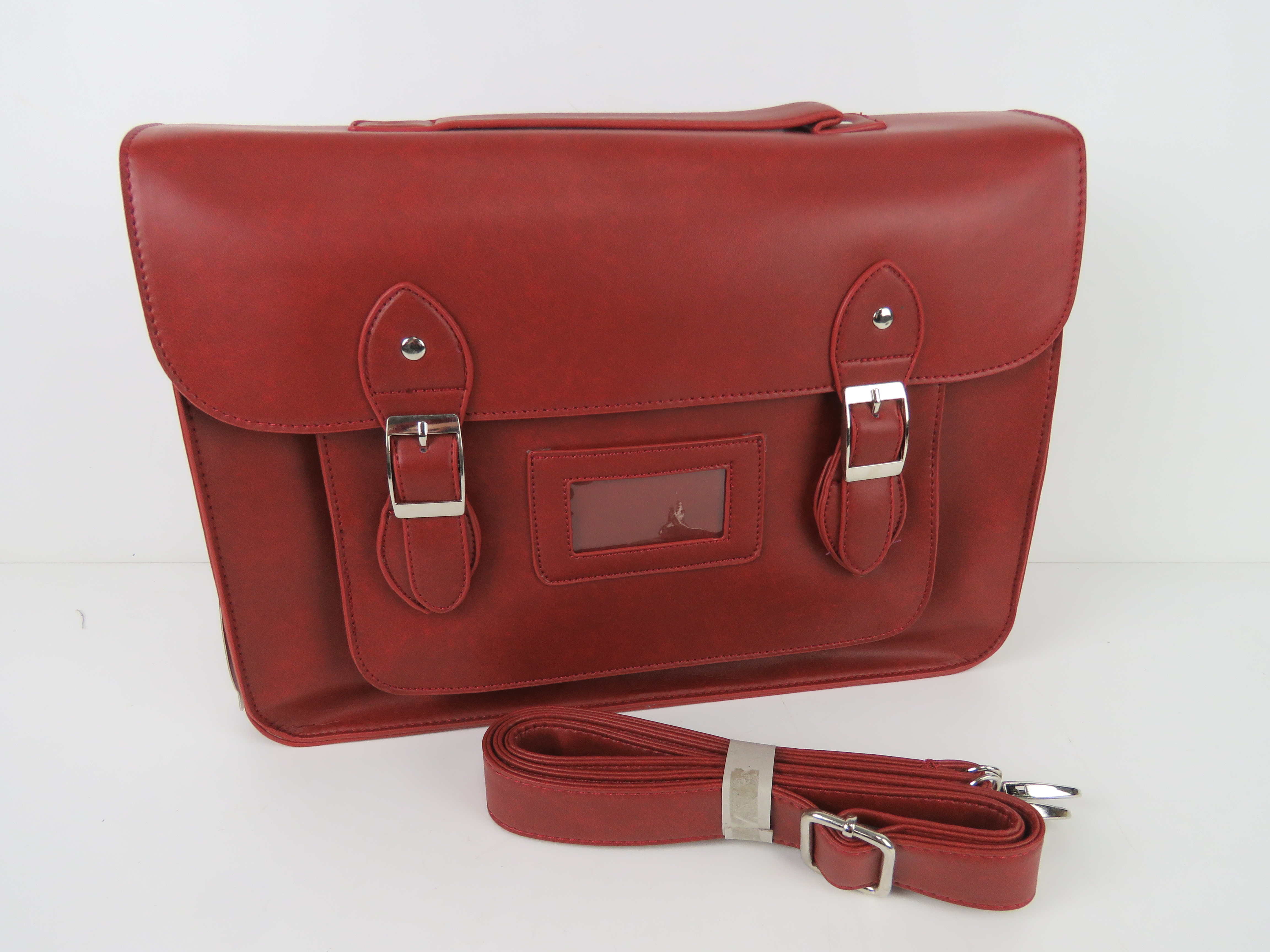 A burgundy satchel type handbag 'as new'