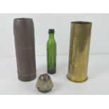 A WWI German shell with case marked for