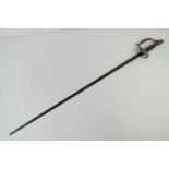 A Moore & Co sword having knight's head pommel and wire bound grip, blade measuring 77cm in length.