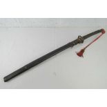 A WWII Japanese Army Officer Samurai Sword (unsigned) bearing Gunto markings,