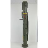 A deactivated M97 ILAW 84mm light anti tank weapon having moving front grip, shoulder rest,