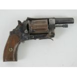 A deactivated Belgian .25 Calibre six shot pocket revolver. With EU cert.