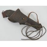 A WWII German Colt 1911 leather holster with belt attachment.