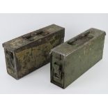 Two WWII German MG34/42 ammo tins.