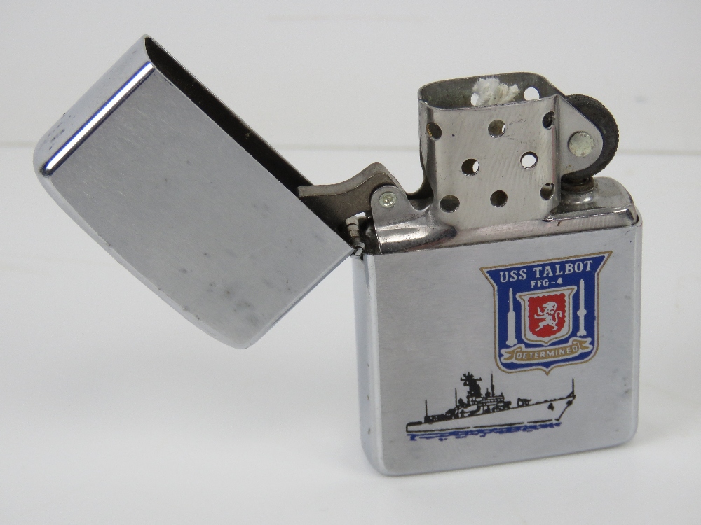 A USS Talbot FFG-4 'Determined' Zippo lighter 'as new' in box. - Image 2 of 3