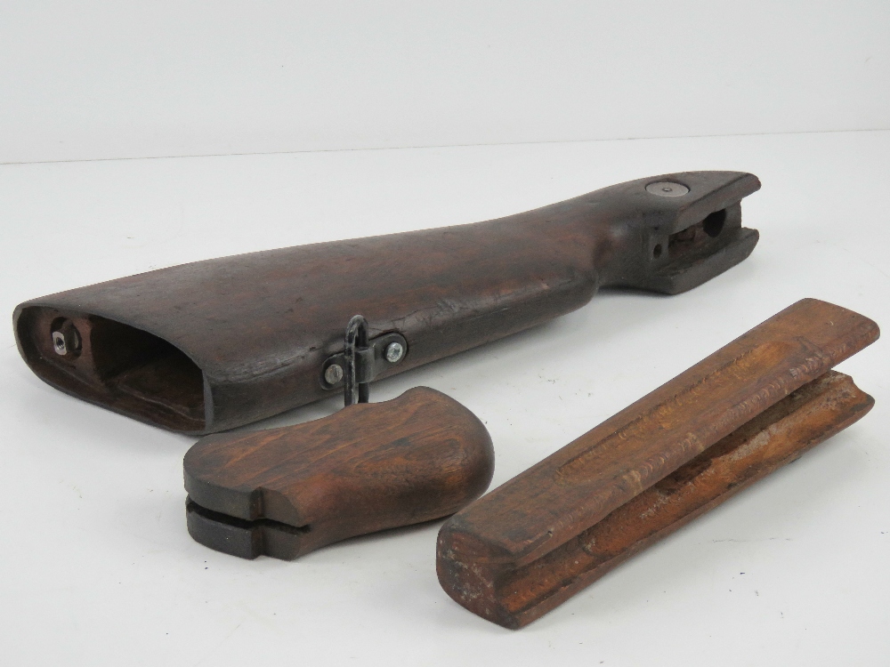 A WWII Thompson woodwork set including stock, pistol grip and foregrip. - Image 2 of 2