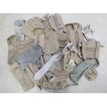 A quantity of assorted militaria including; DP28 magazine pouch, seven MG53 gunners bags,