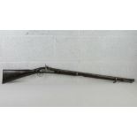 An antique .50 calibre military percussion musket. No licence required.