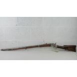 A deactivated Remington Indian Juapdr rolling block .43 / 20mm calibre rifle. With EU cert.