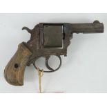 A deactivated Belgian Bulldog Type .32 calibre six shot pocket revolver. With EU cert.