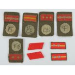 A quantity of WWII Japanese cloth rank slides. Seven items.