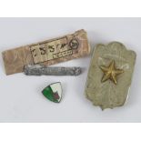 A WWII Japanese Time Expired Soldier's League Member's badge within box.