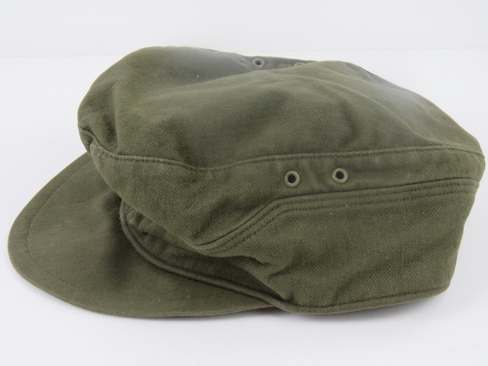 A green cloth 'tropical' cap having removed label and removed cloth badge from front. - Image 4 of 4